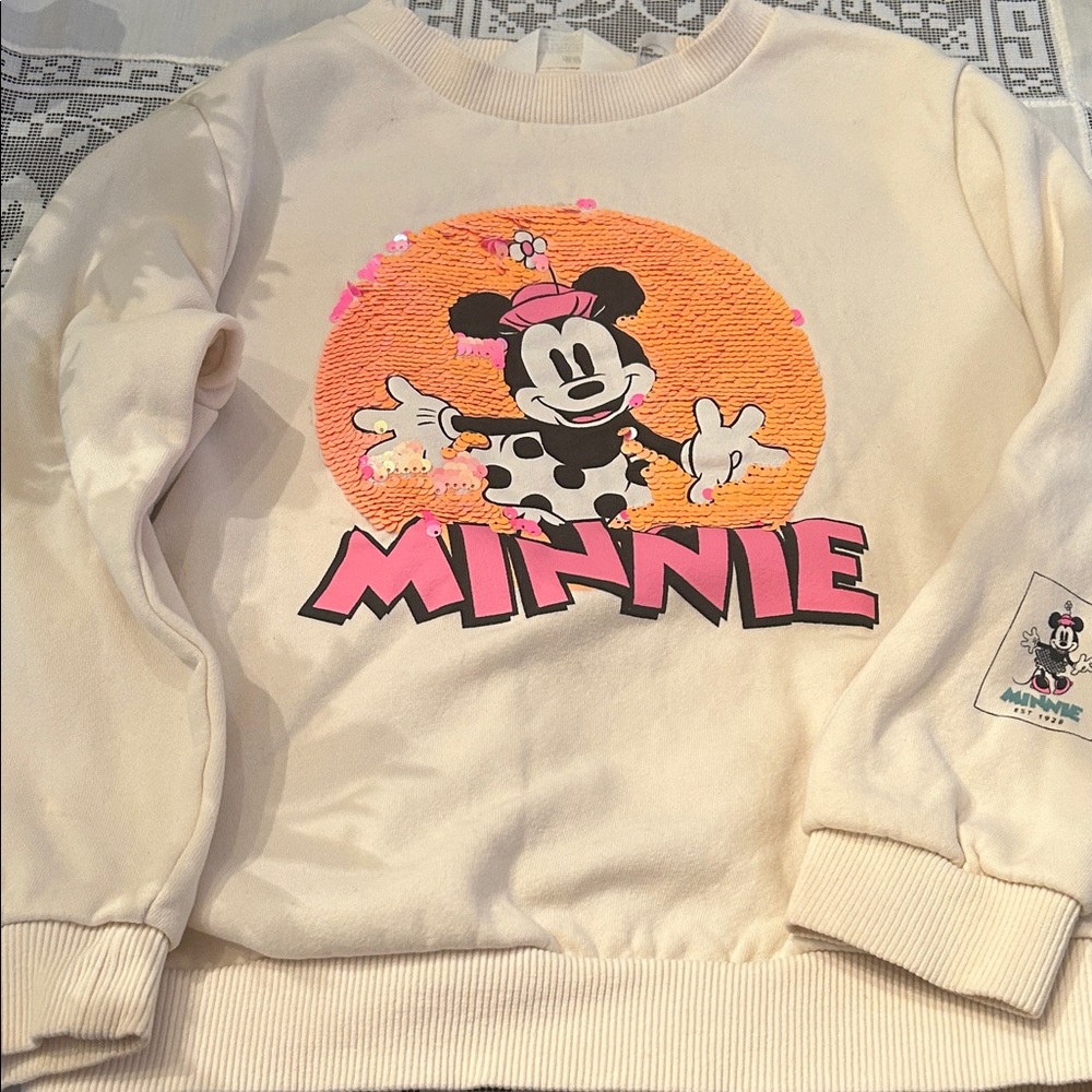 H&M Cream Minnie Mouse Sweatshirt